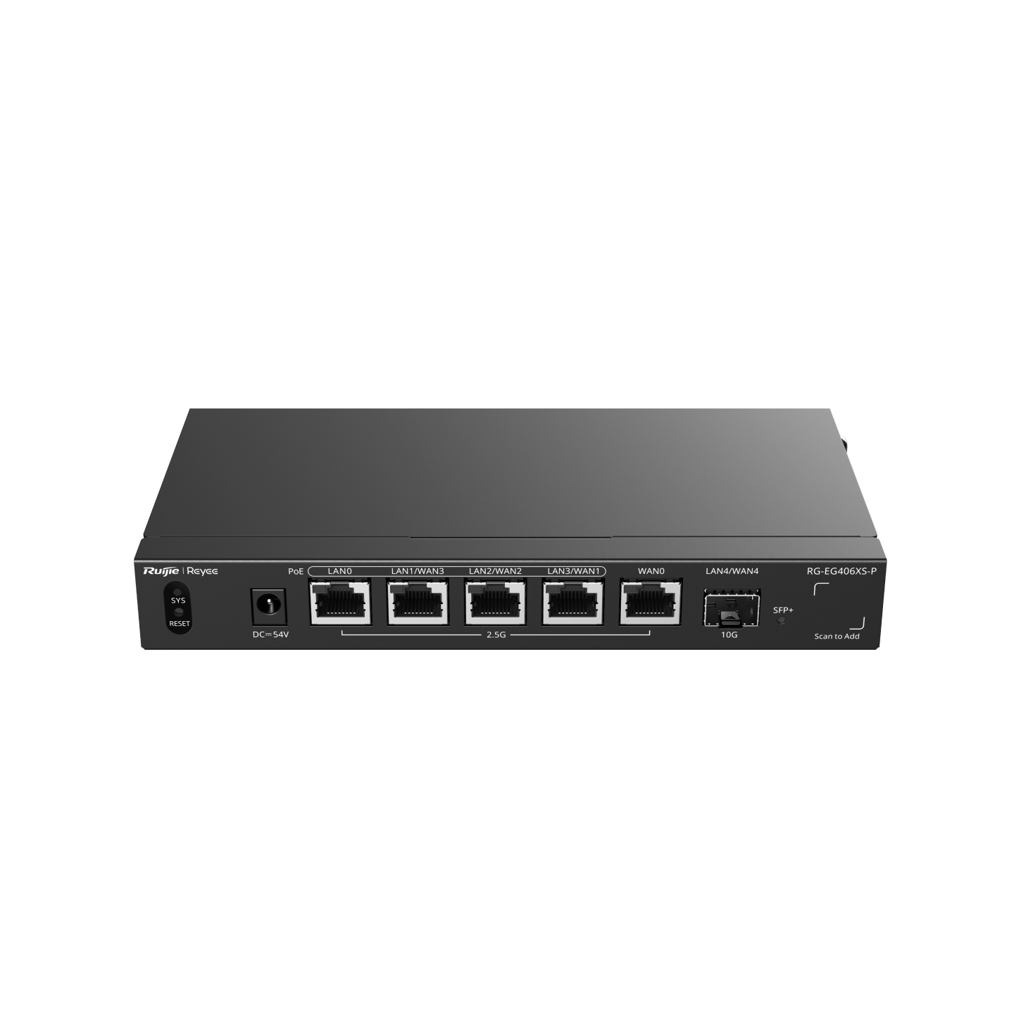 RG-EG406XS-P – Bộ định tuyến quản lý qua đám mây 5 cổng 2,5G (4 PoE/PoE+), 1 x cổng 10G